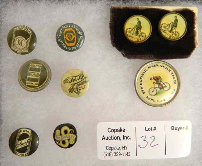 Appraisal: Collection of advertising celluloid buttons including lapel back ''Mercury Cycle