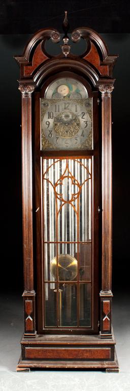 Appraisal: Winterhalder Hoffmeier mahogany and burl walnut tall case clock early