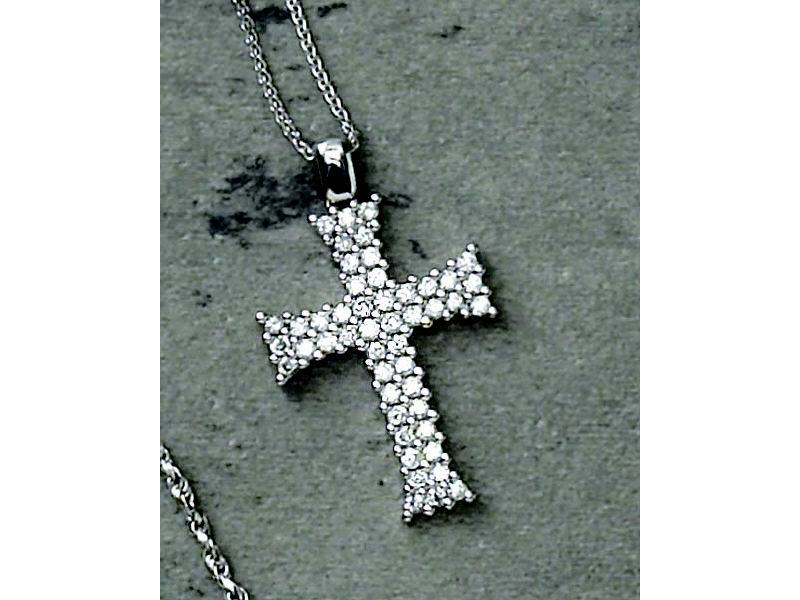 Appraisal: DIAMOND CROSS k white gold diamond cross set with forty