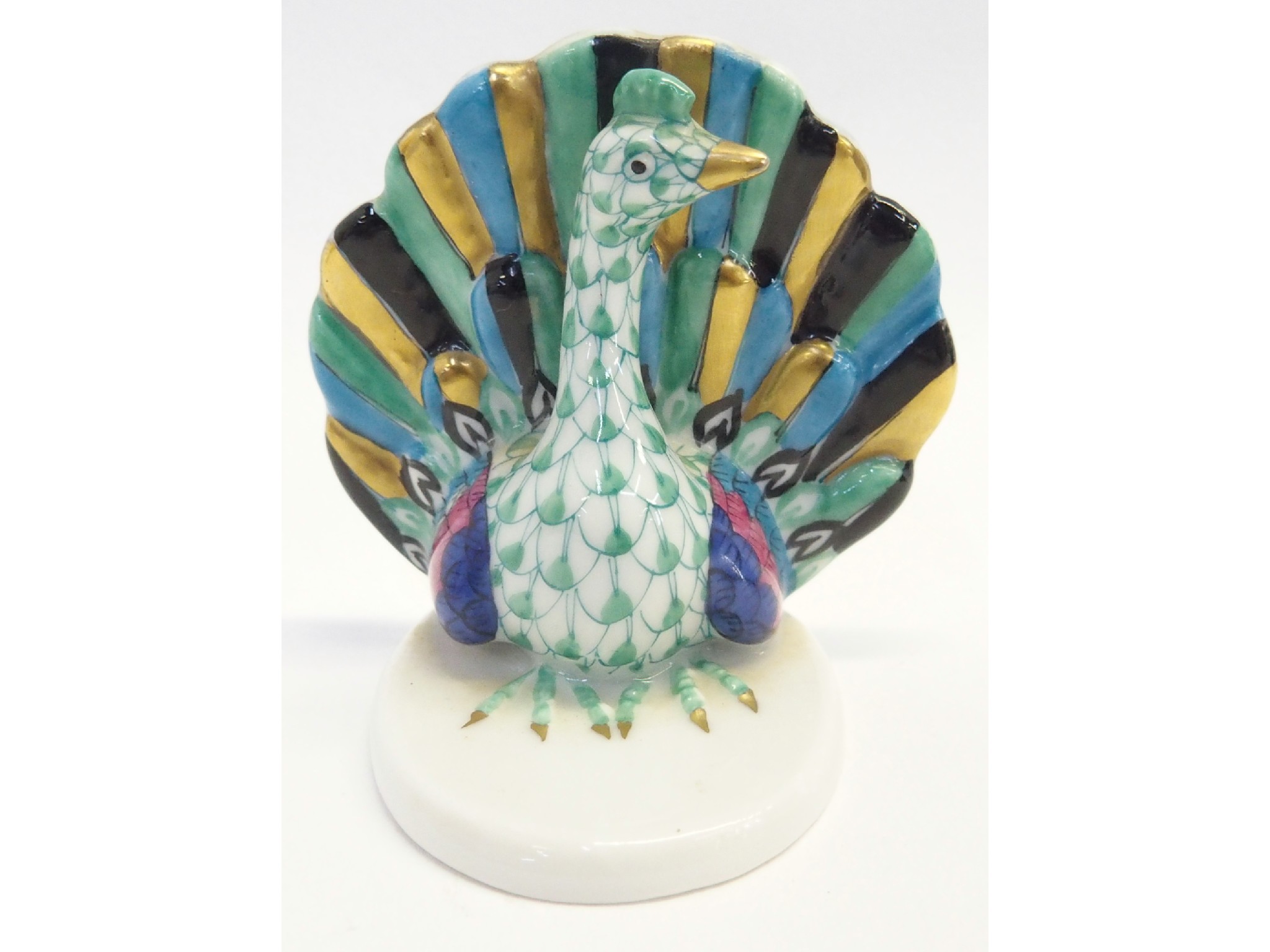 Appraisal: Herend porcelain peacock table ornament