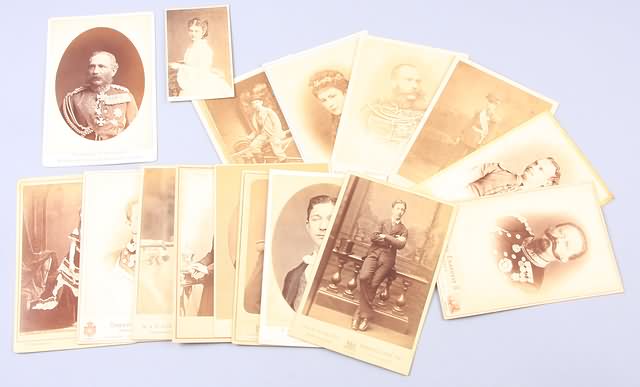 Appraisal: Group of cabinet cards and CDV of various European royalty