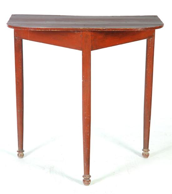 Appraisal: COUNTRY DEMILUNE TABLE New England st half- th century pine