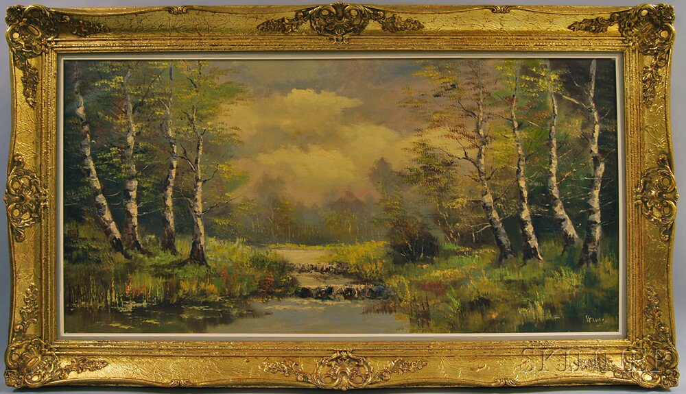 Appraisal: Dutch School th Century Autumn Landscape Signed Venin l r