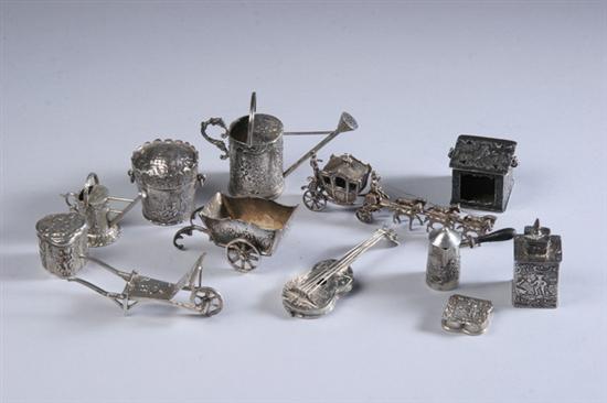 Appraisal: TWELVE ENGLISH CONTINENTAL AND AMERICAN STERLING SILVER MINIATURES th- th