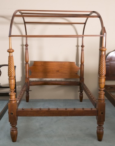 Appraisal: th c Mahogany Canopy Bed Full-size Converted from a rope