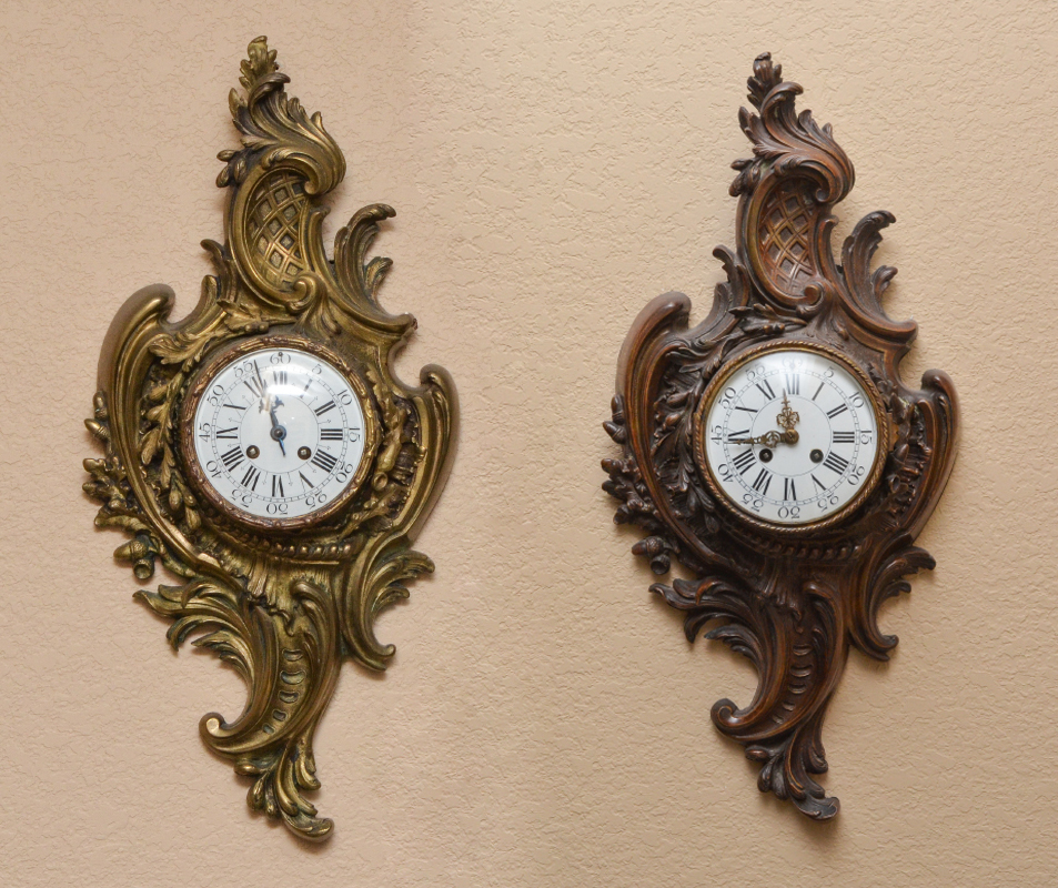 Appraisal: TH CENTURY FRENCH BRONZE CARTEL CLOCKS Both in the rococo