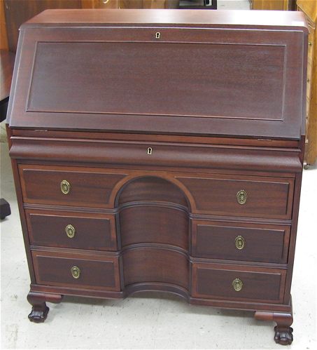 Appraisal: CHIPPENDALE STYLE MAHOGANY SLANT-TOP SECRETARY American early th century the