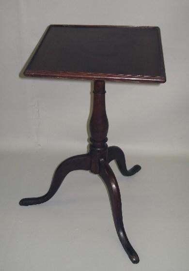 Appraisal: HEPPLEWHITE CANDLESTAND American late th century mahogany One-board top with