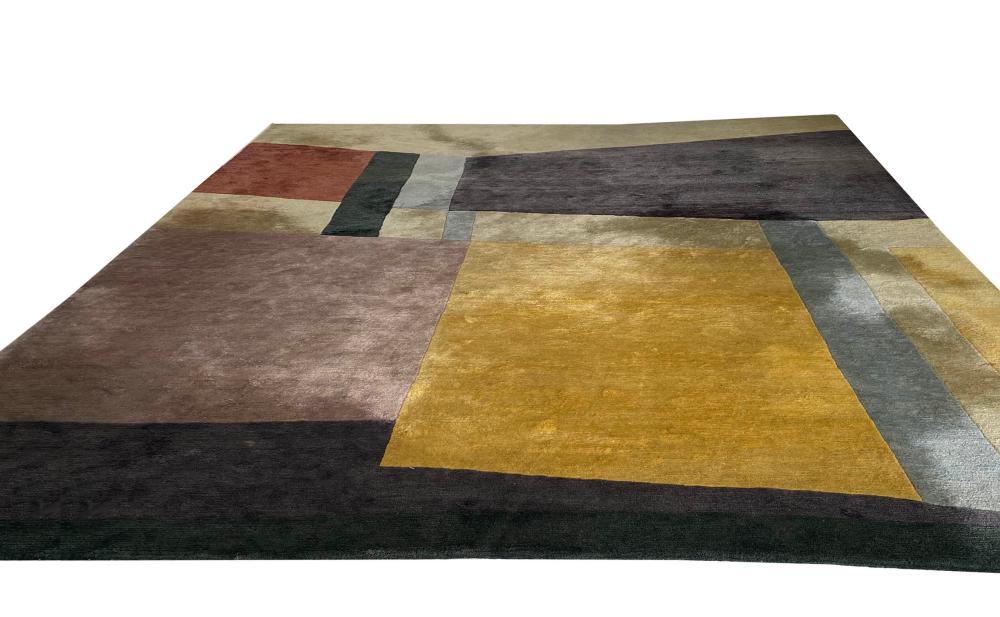 Appraisal: CONTEMPORARY TIBETAN COLOR FIELD WOOL CARPETContemporary Tibetan Color Field Wood