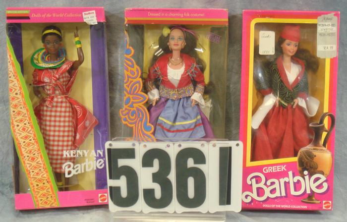 Appraisal: MIB Barbie Dolls Kenya Italy and Greek Estimate -