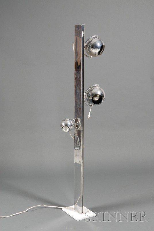 Appraisal: Industrial Design Floor lamp Fourth quarter th century Chromed and