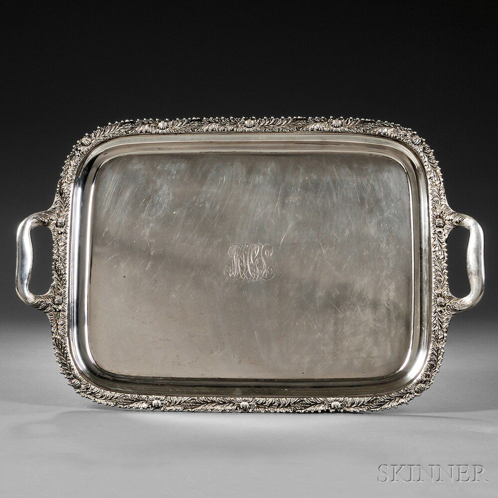 Appraisal: Tiffany Co Chrysanthemum Pattern Sterling Silver Tray New York -