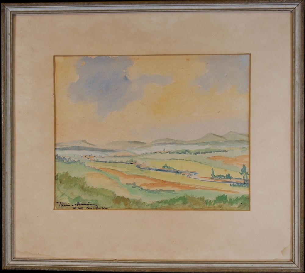 Appraisal: Signed American School Watercolor of a Landscape Signed American School