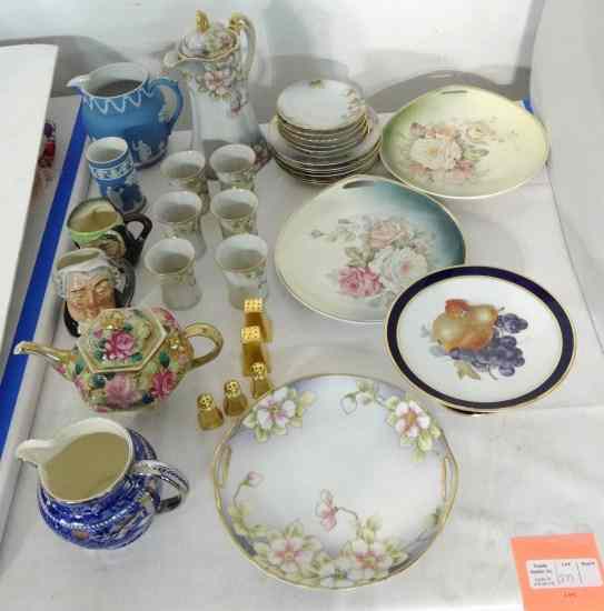 Appraisal: Misc lot china including chocolate set Wedgwood Toby mugs etc