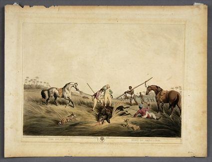 Appraisal: HANDCOLORED SPORTING PRINTS Three handcolored sporting prints include Thomas Williamson