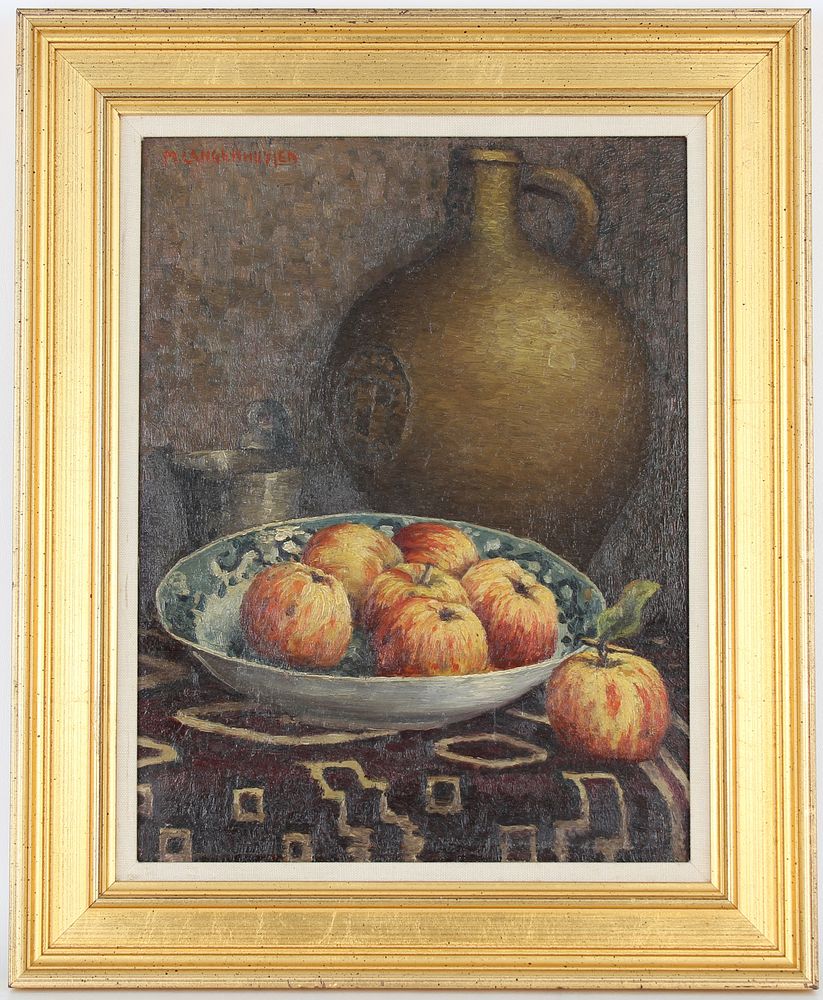 Appraisal: Signed th C Still Life Painting on Board Signed th