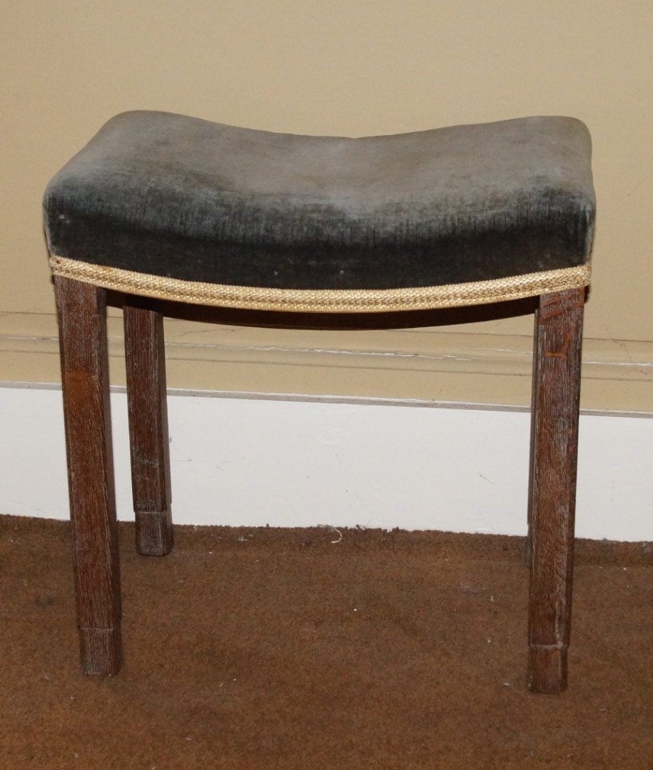 Appraisal: A George VI coronation limed oak stool designed by Edward