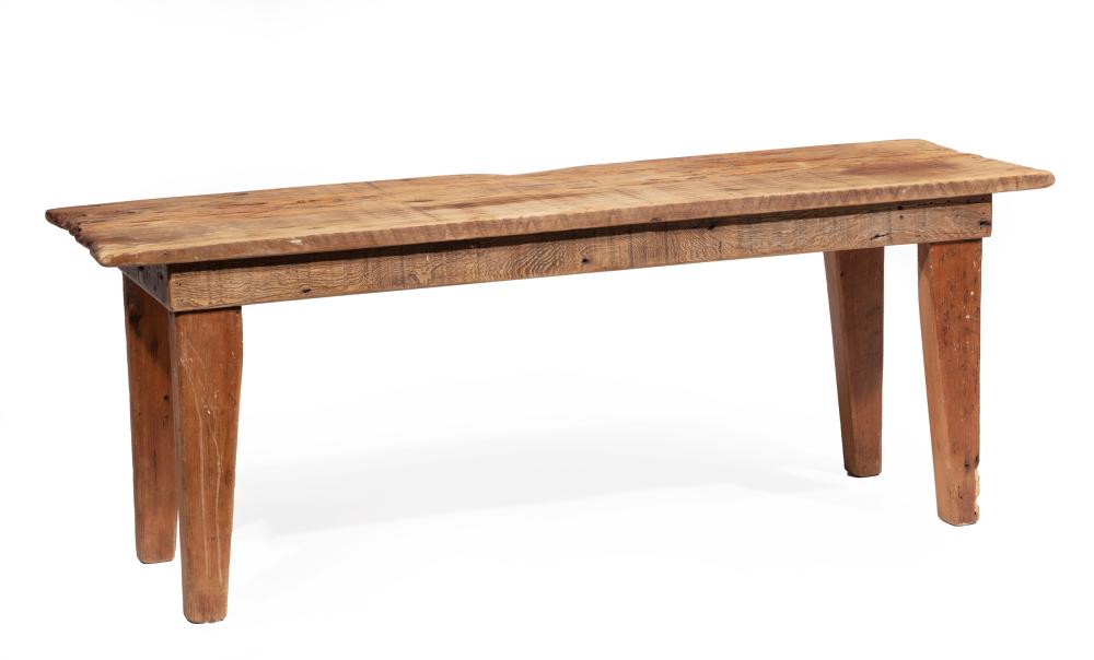 Appraisal: Acadian Cypress Bench labeled hand crafted by Don Brasseaux Breaux