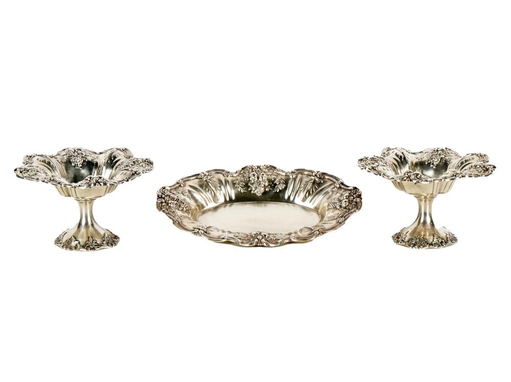 Appraisal: SET OF THREE AMERICAN STERLING TABLE ARTICLESReed and Barton Taunton