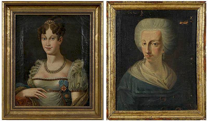 Appraisal: Two European School Portraits th th century Portrait of a