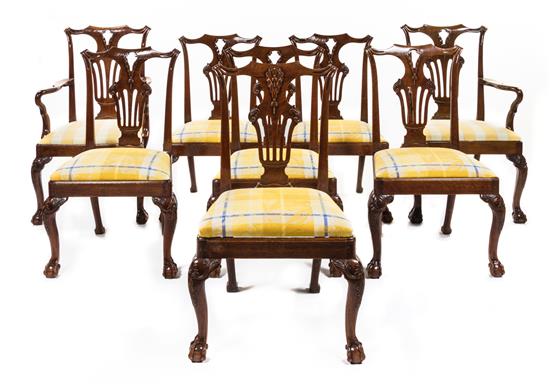 Appraisal: Sale Lot A Set of Eight George II Walnut Dining