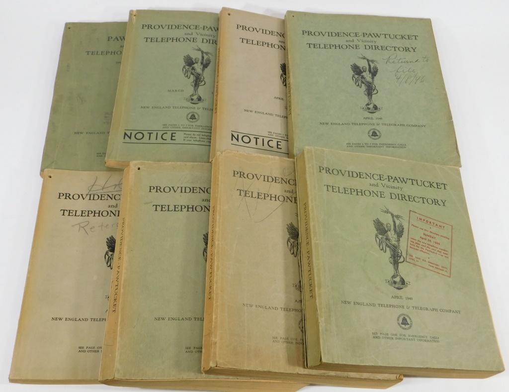 Appraisal: PC - PROVIDENCE PAWTUCKET DIRECTORIES United States Circa Group includes