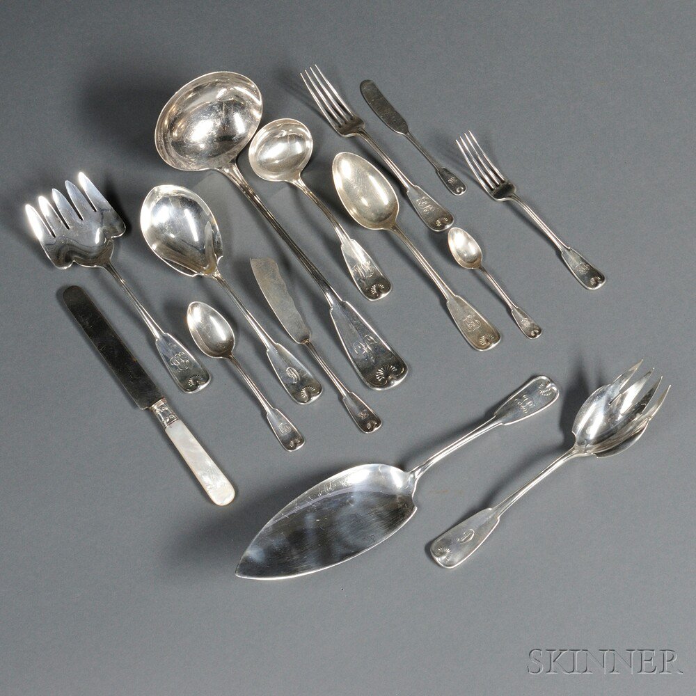 Appraisal: Assembled Tiffany Co Palm Pattern Sterling Silver Flatware Service New