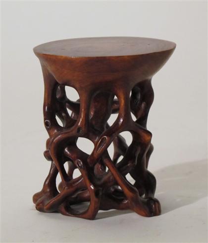 Appraisal: Fine Chinese boxwood table stand th century