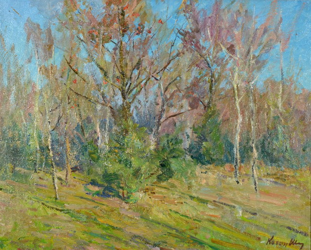 Appraisal: MATTHEW KOGAN-SHATS b Landscape with trees under a blue sky