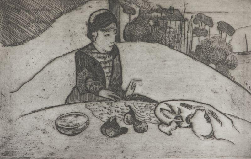 Appraisal: Paul Gauguin - La Femme aux Figues etching on laid