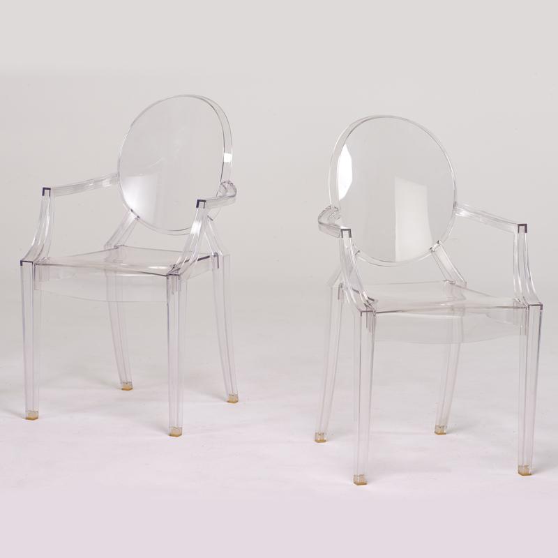 Appraisal: PHILLIPPE STARCK KARTELL Pair of Louis Ghost armchairs Italy s