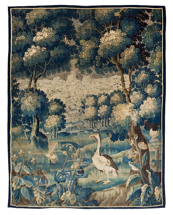 Appraisal: A Flemish Wool Verdure Tapestry feet x feet inches A