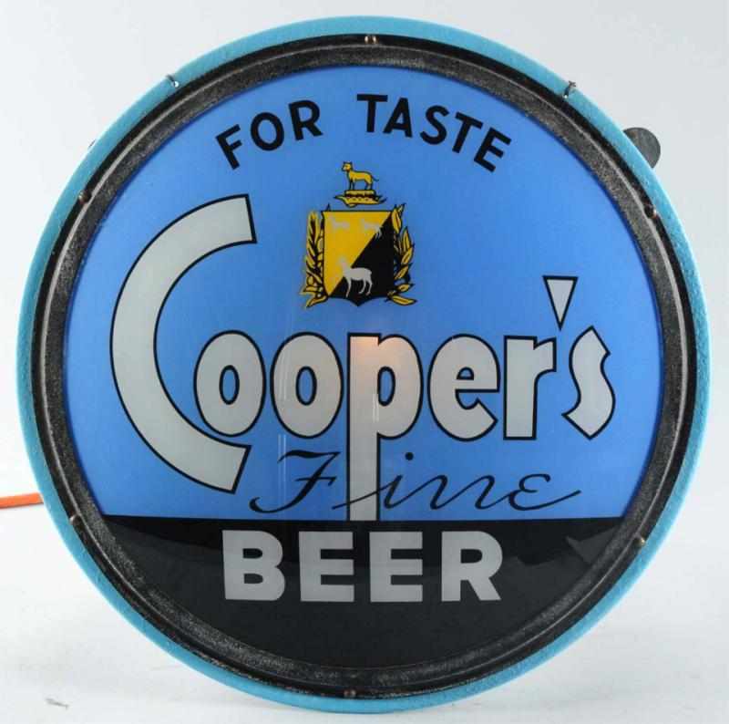 Appraisal: Cooper's Fine Beer Reverse Glass Gillco Sign Light-up sign with