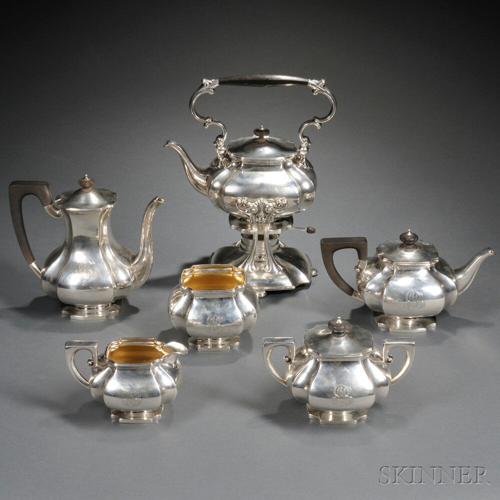 Appraisal: Six-piece Shreve Crump Low Sterling Silver Tea and Coffee Service