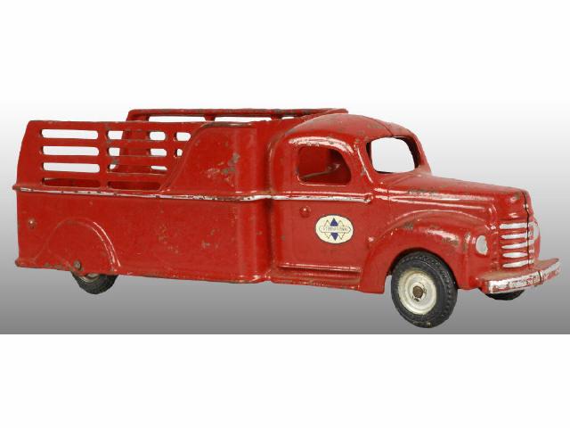 Appraisal: Cast Iron Red Arcade International Stake Truck Toy Description Decals