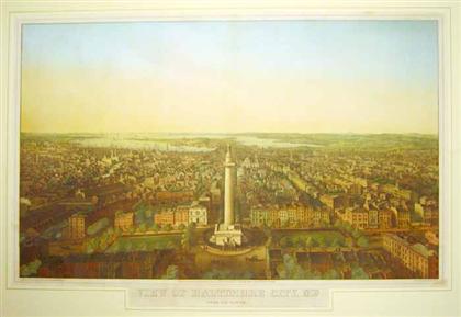 Appraisal: piece American Bird's-Eye City View Hand-Colored Lithograph E Sachse Co