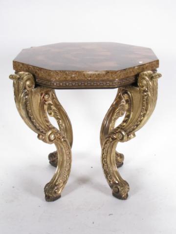 Appraisal: Vintage decorator table period-style gold gilt cast metal base with