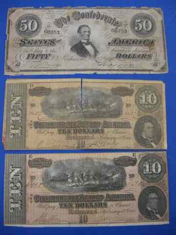 Appraisal: Confederate Notes - end one issues Richmond