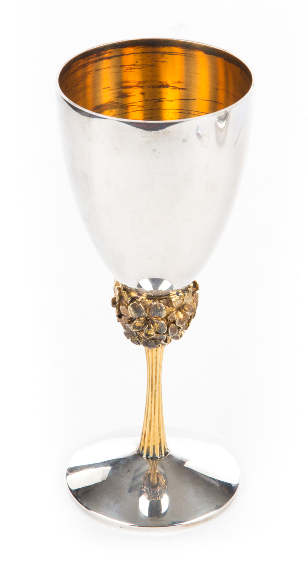 Appraisal: Stuart Devlin sterling silver- gilt wine goblet The Violet limited