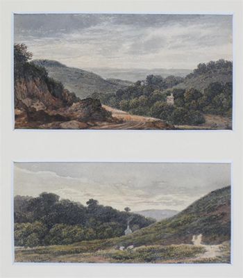 Appraisal: John Glover O W S - Landscapes with distant cottages