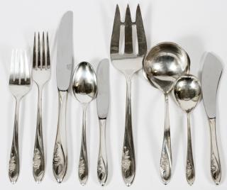 Appraisal: TOWLE SCULPTED ROSE STERLING FLATWARE SET TH C TOWLE SCULPTED