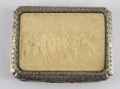 Appraisal: A silver box stamped brightcut with applied cast enrichments and