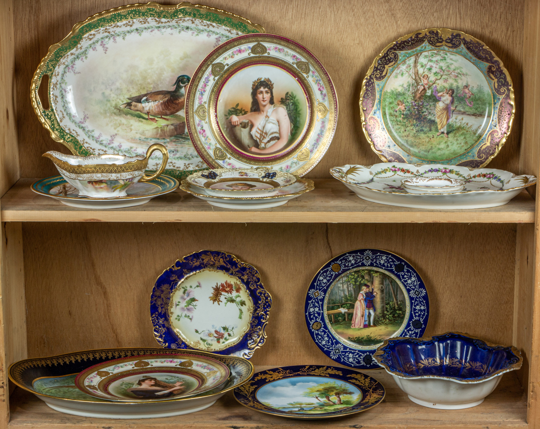 Appraisal: Lot of Continental hand painted and transfer decorated porcelain including