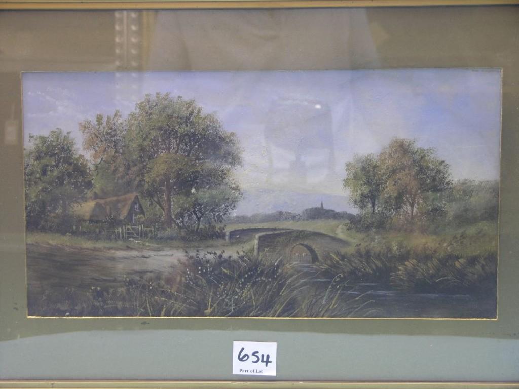 Appraisal: G Crosby - pair of oils on card rural views