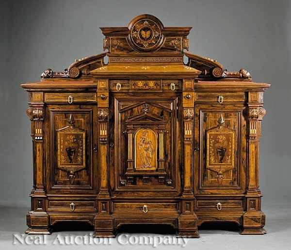 Appraisal: An Important American Renaissance Extensively Inlaid and Gilt-Incised Rosewood Parlor