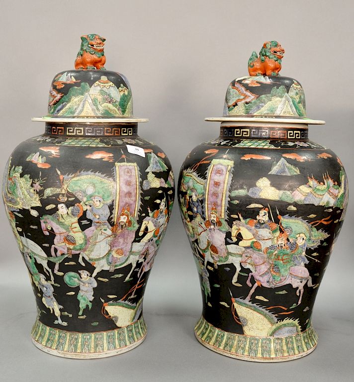 Appraisal: Four piece porcelain lot to include pair of Chinese style