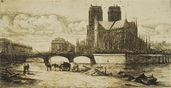 Appraisal: CHARLES MERYON French - L'ABSIDE DE NOTRE DAME etching on