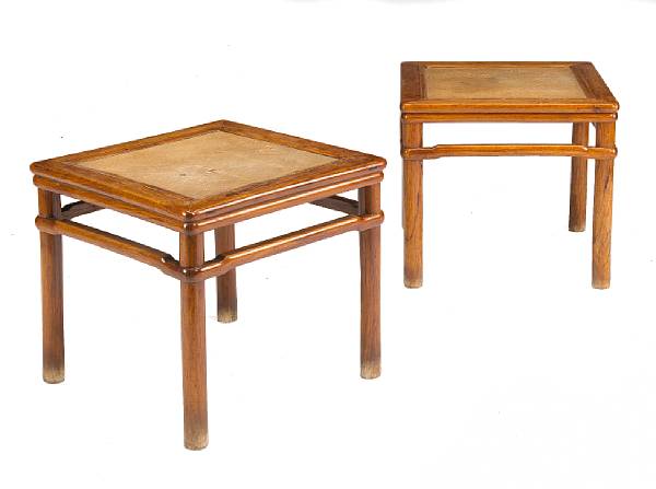 Appraisal: A pair of huanghuali side tables Fangdeng th th Century