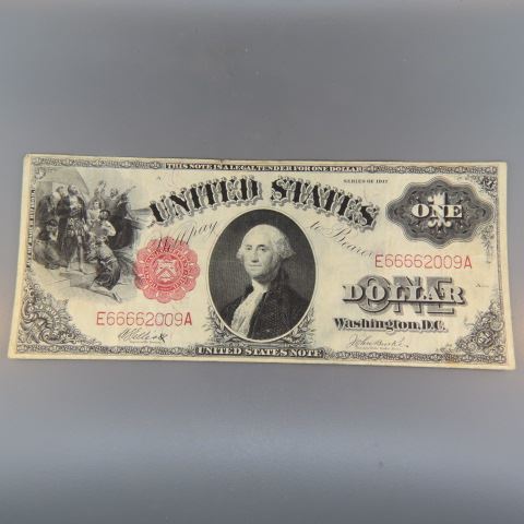 Appraisal: U S Legal Tender Note red seal Washington