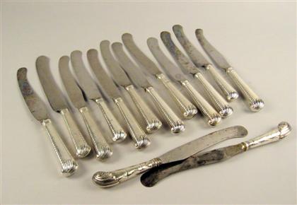 Appraisal: Assembled set of twelve George III sterling silver dinner knives